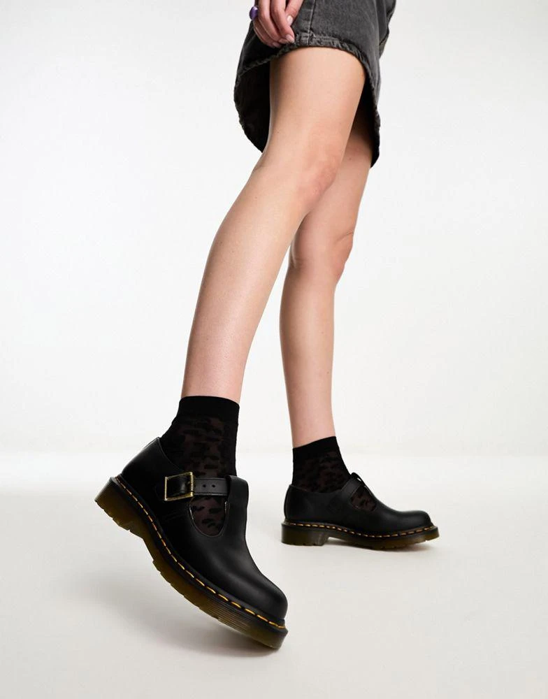 Dr. Martens Dr Martens Polley t bar in black smooth leather 3