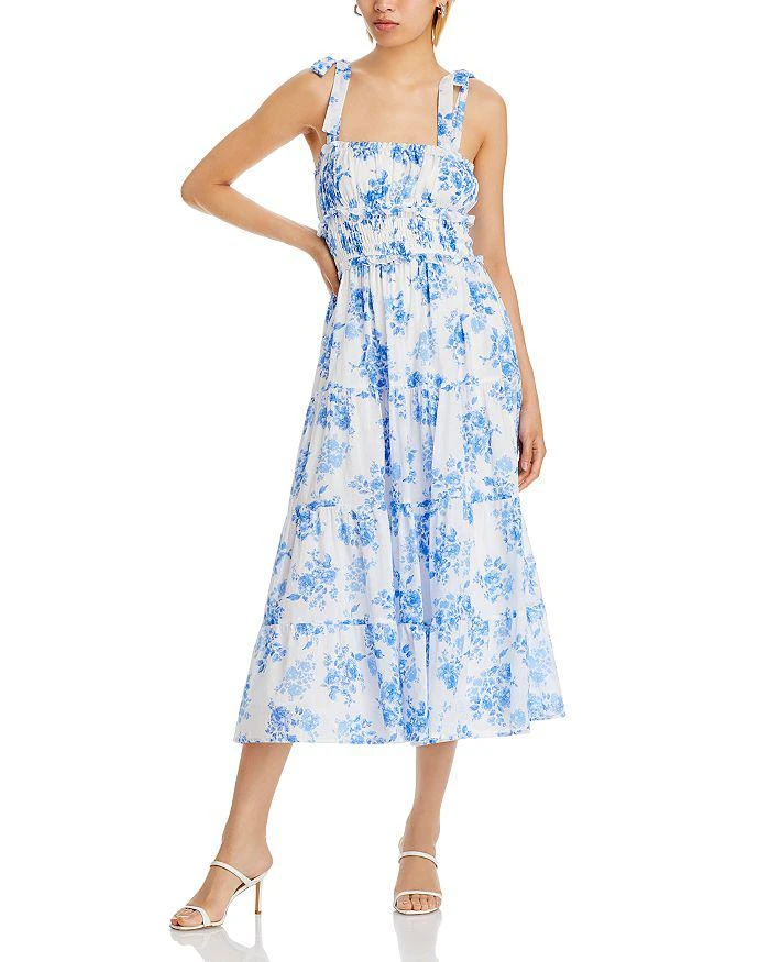 AQUA Floral Tie Strap Midi Dress - Exclusive 3