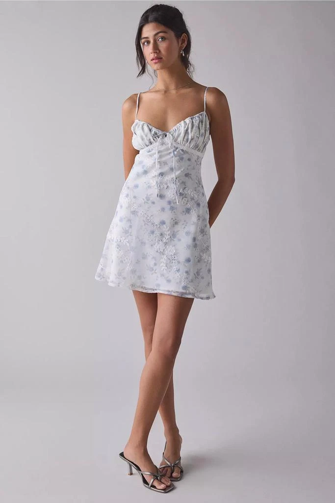 Kiss The Sky Kiss The Sky Floral Lace Tie-Front Slip Mini Dress 2