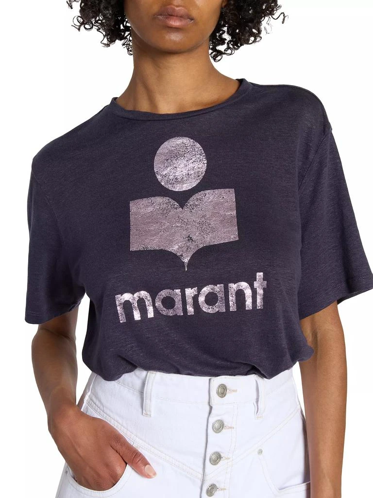 Isabel Marant Étoile Zewel Logo Linen T-Shirt 6