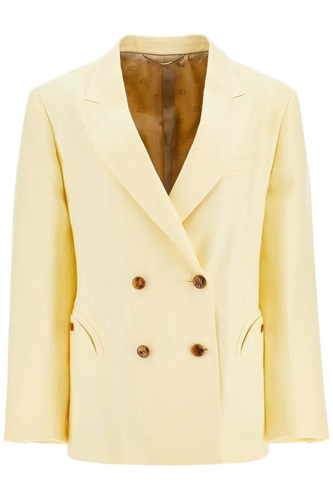 BLAZÉ MILANO light yellow linen oversized blazer 1
