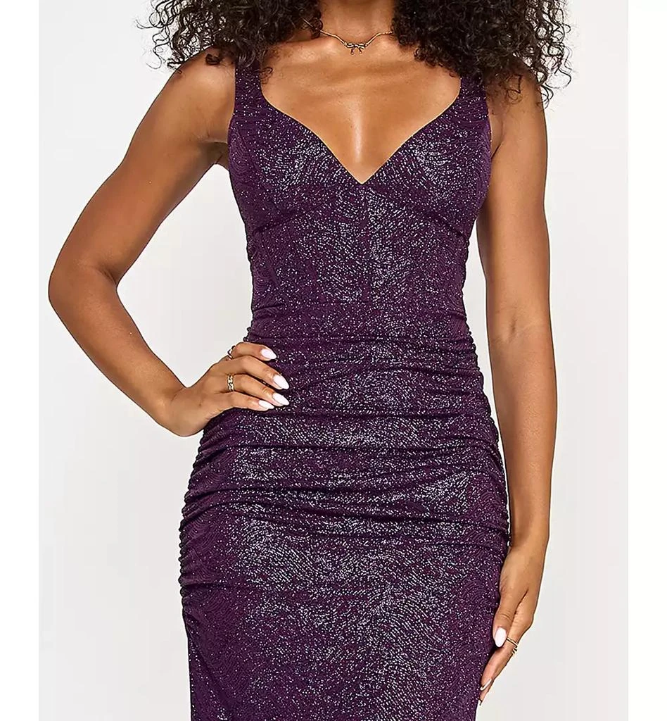 slim fit dress slacks City Studios Juniors Glitter Lace Fit Flare Dress Silver / 7 main image 1