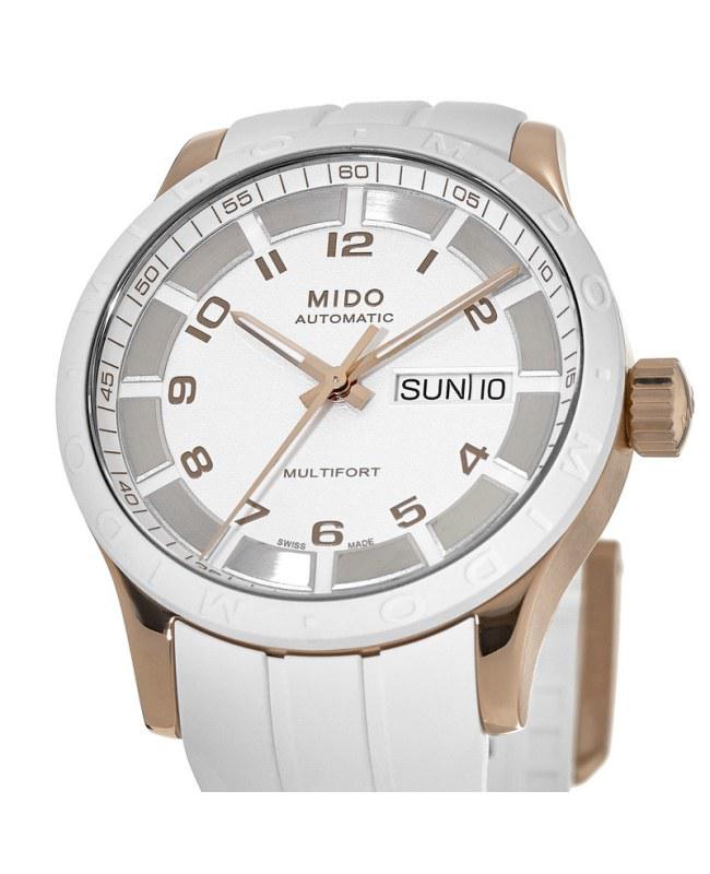 MIDO Mido Multifort Automatic Rode Gold Tone Rubber Strap Women's Watch M018.830.37.012.80