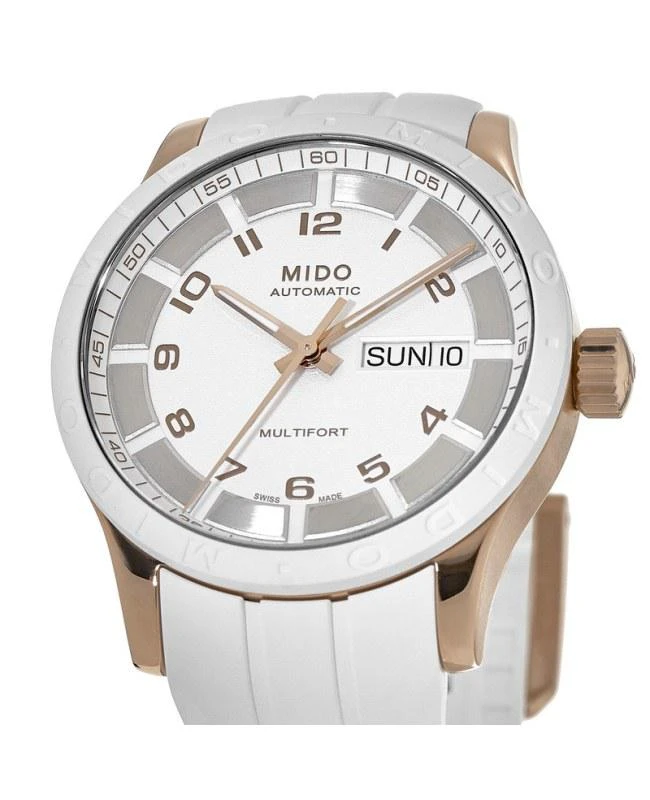 MIDO Mido Multifort Automatic Rode Gold Tone Rubber Strap Women's Watch M018.830.37.012.80 2