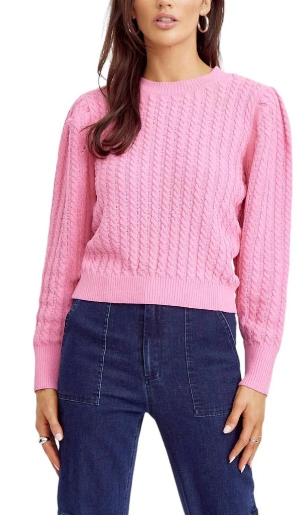 Greylin Suzane Puff Sleeve Sweater In Pink 1