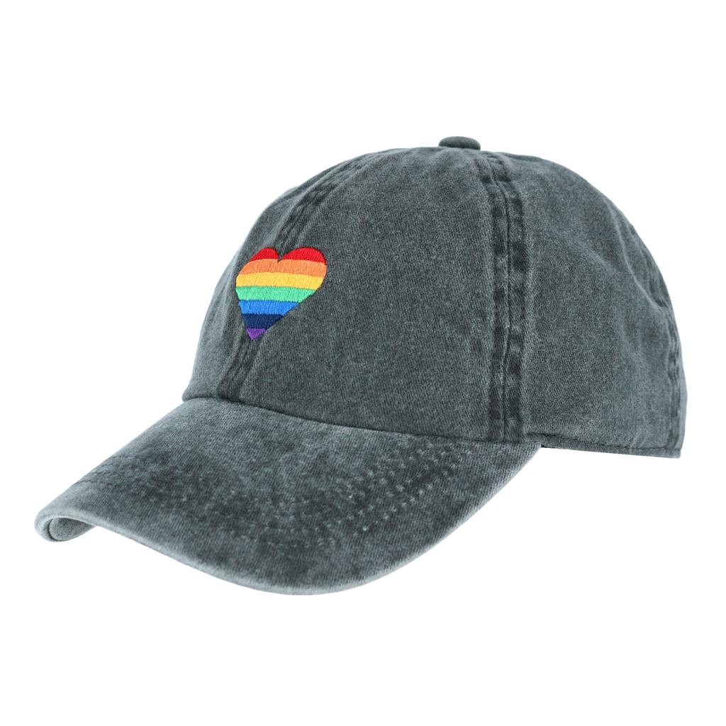 David & Young Adult Pride Rainbow Heart Baseball Cap