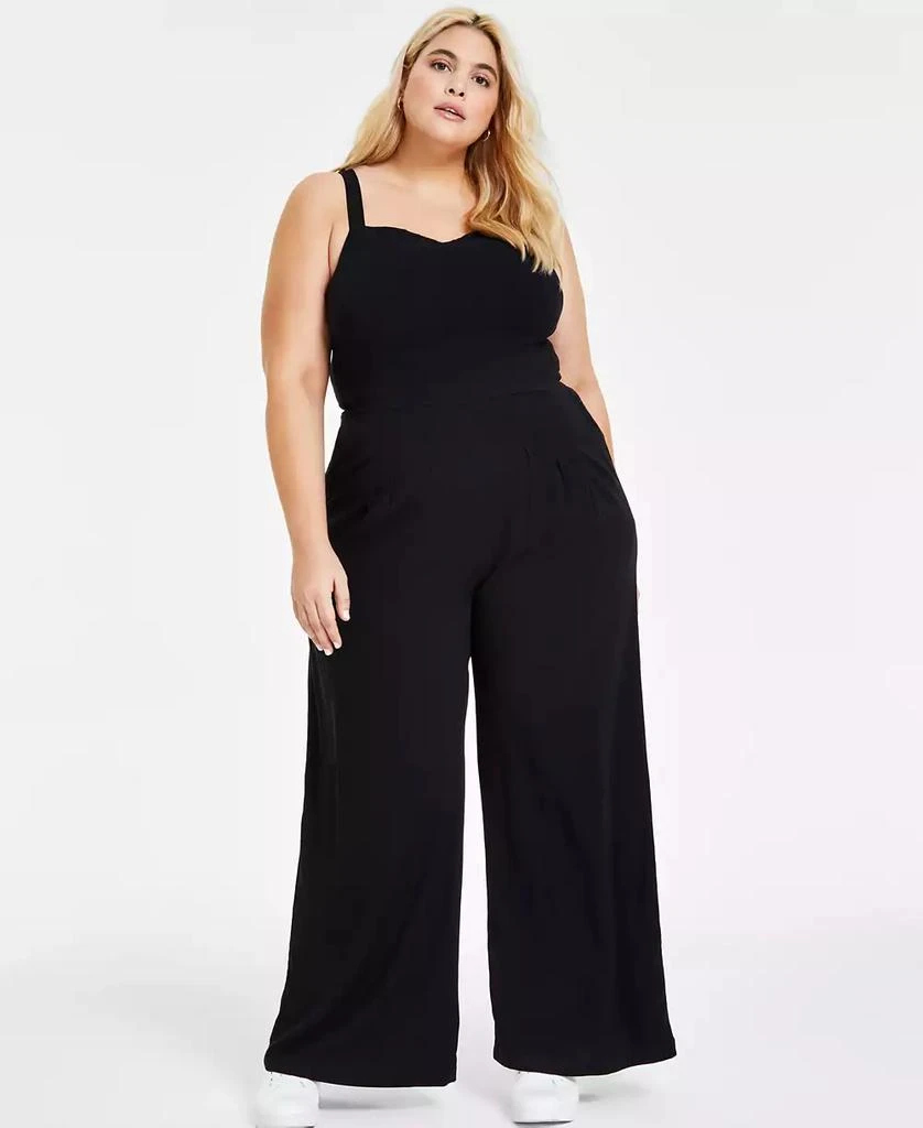 Bar III Plus Size Sleeveless Jumpsuit, Created for Macy's 1