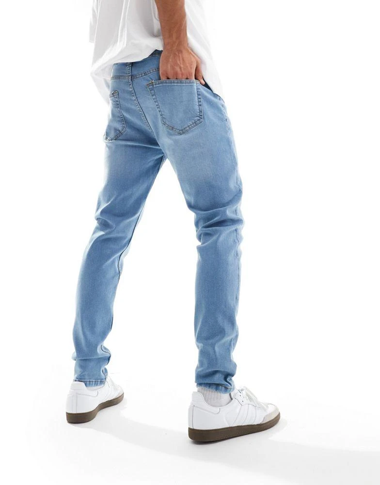 Don't Think Twice DTT stretch super skinny jeans in light blue 2