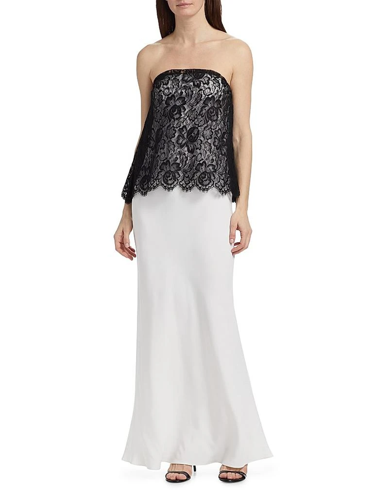 Rodarte Silk Crepe & Lace Overlay Bias-Cut Dress 3