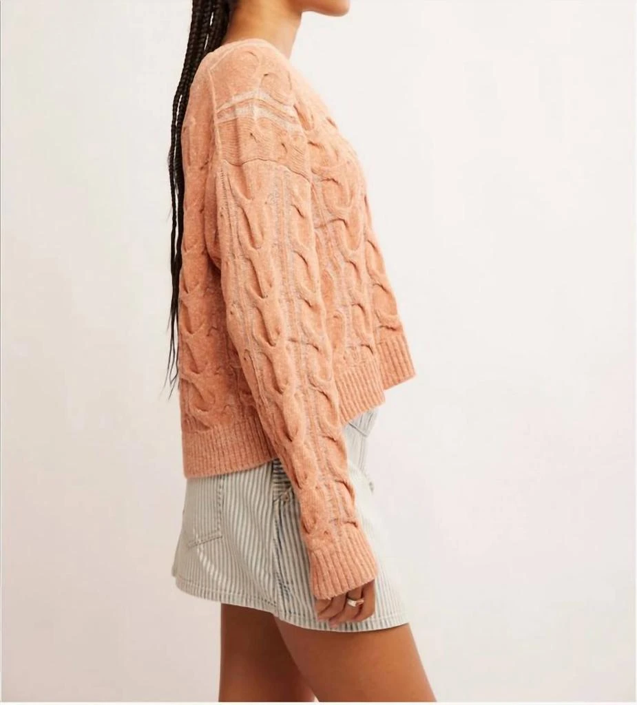 Free People Free People - Washed Cable V-neck Sweater 3