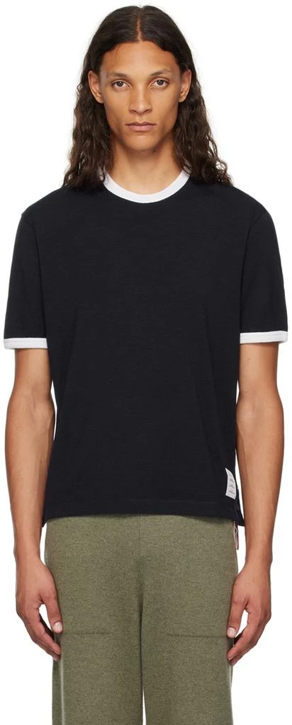 Thom Browne Navy Ringer T-Shirt 1