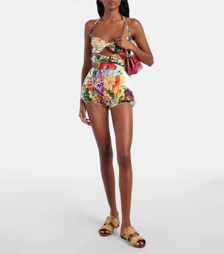 Dolce 
Gabbana Floral cotton poplin shorts 2