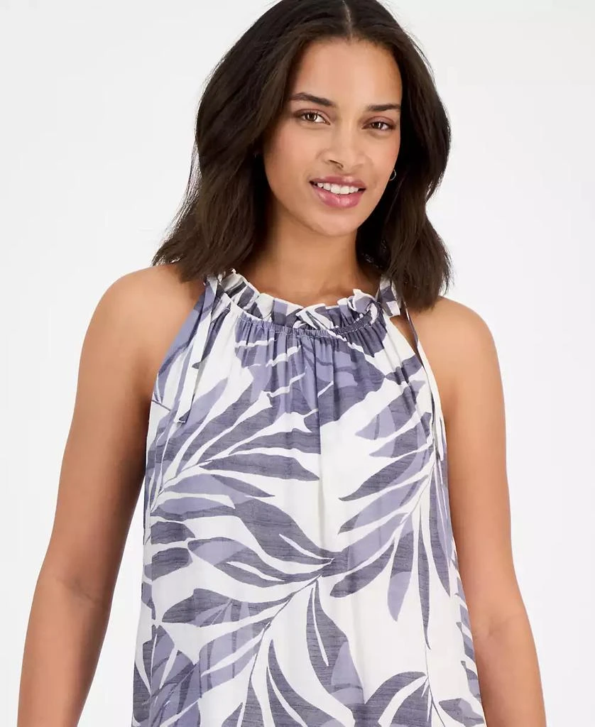 Robbie Bee Women's Printed Ruffle-Neck Sleeveless Mini Dress 3