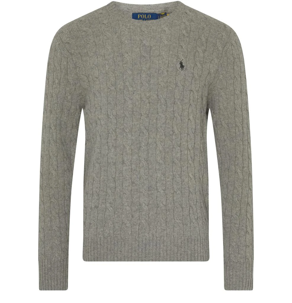 POLO RALPH LAUREN Round-neck cable knit sweater with logo 1