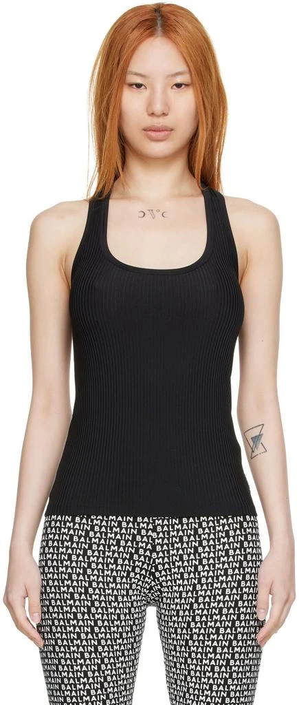 Balmain Black Nylon Tank Top 1