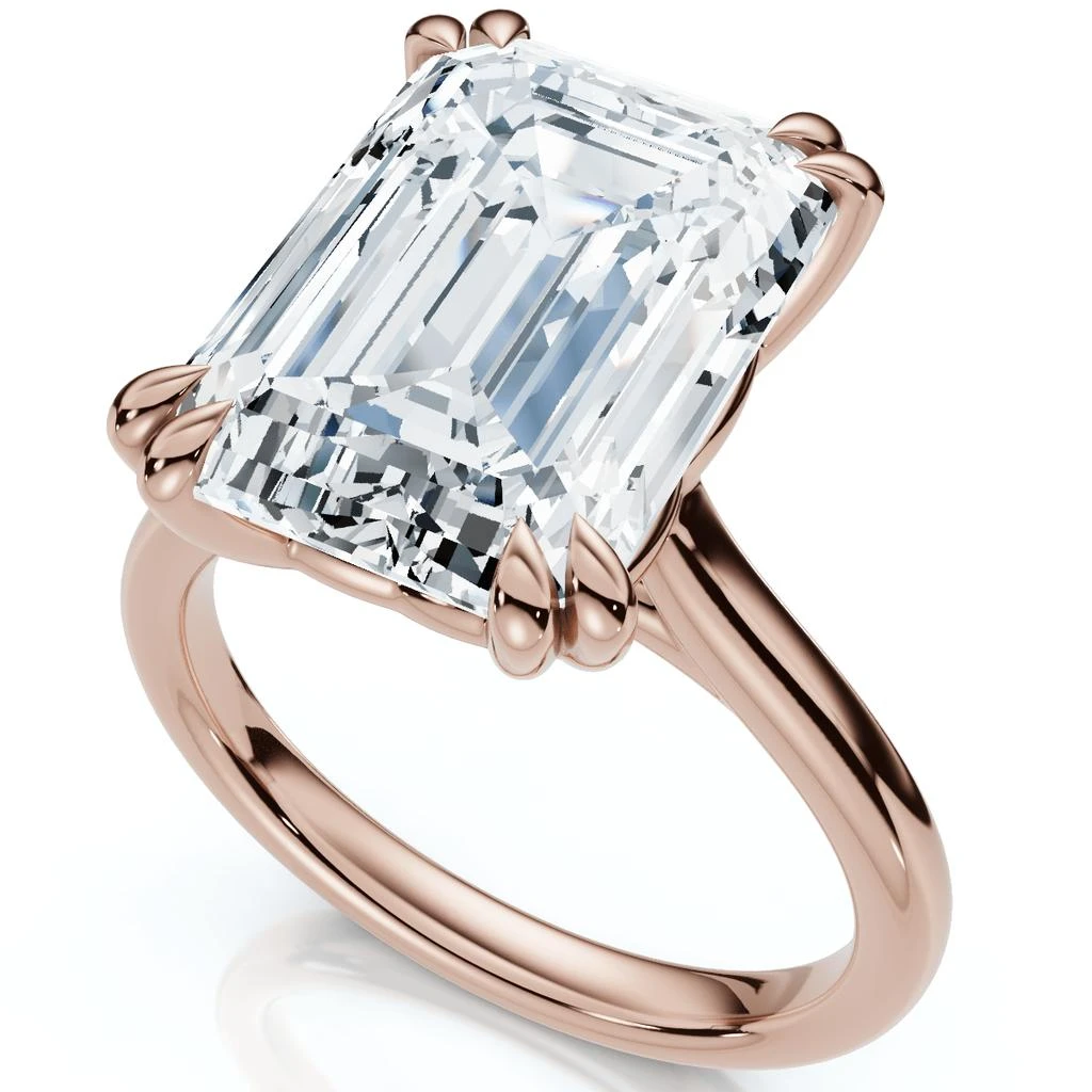 Pompeii3 Certified 6Ct Emerald Cut Diamond Solitaire Ring 14k Gold Lab Grown 5
