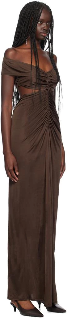 knee length dresses for ladies Couture Moves Strapless Ruched Maxi Dress (Mocha)  NanaMacs