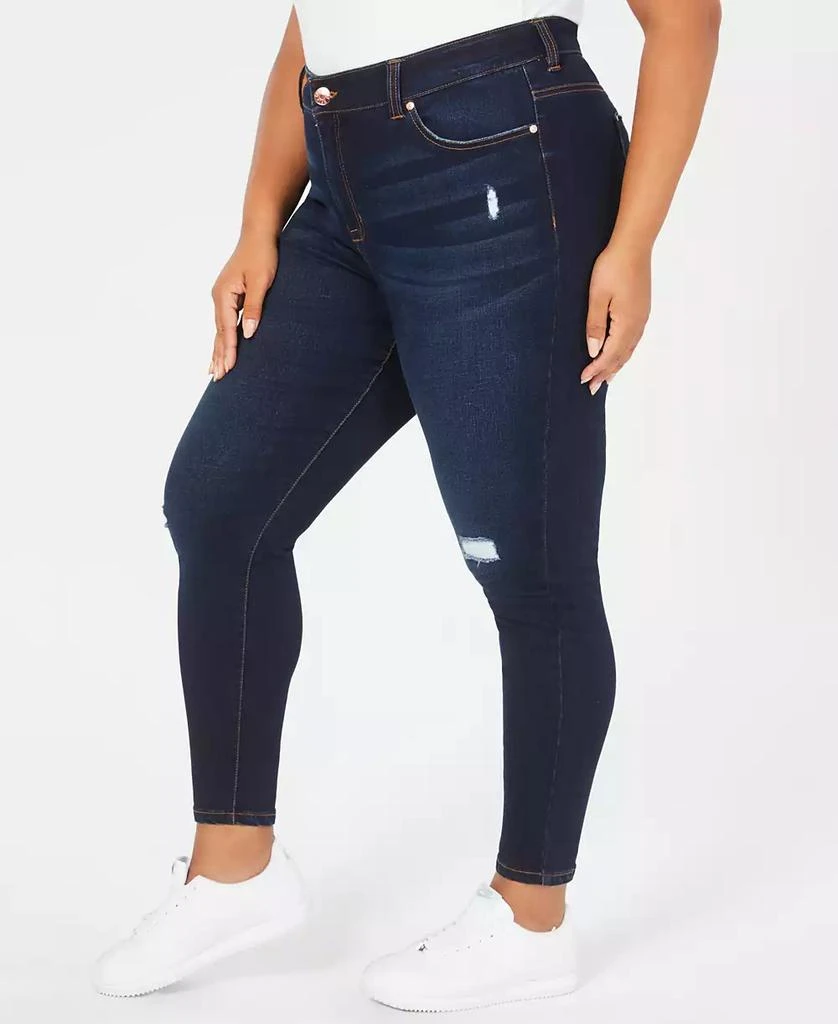 Celebrity Pink Trendy Plus Size High Rise Ripped Skinny Jean 3