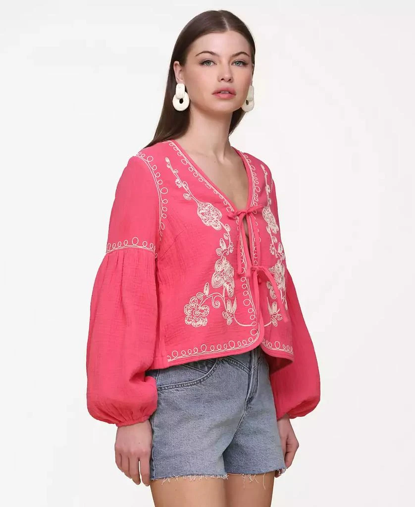Avec Les Filles Women's Embroidered Peplum Jacket 5