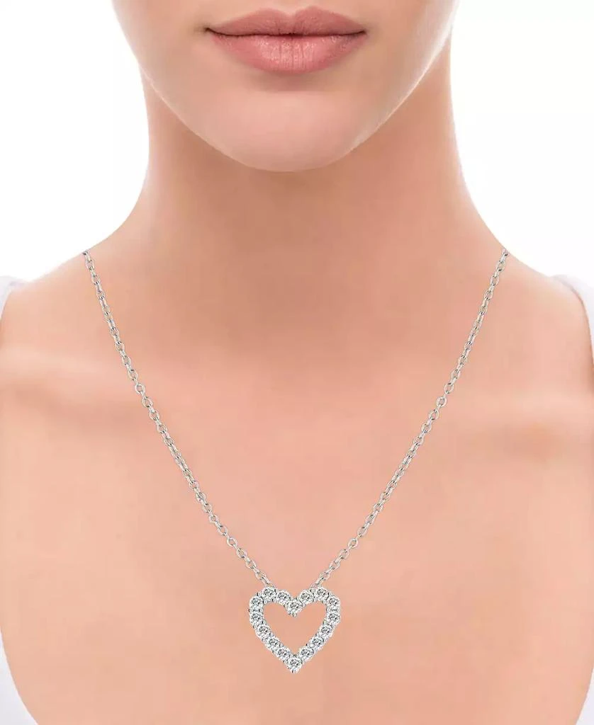 Badgley Mischka Lab Grown Diamond Heart Pendant Necklace (3 ct. t.w.) in 14k White Gold, 16" + 2" extender 2