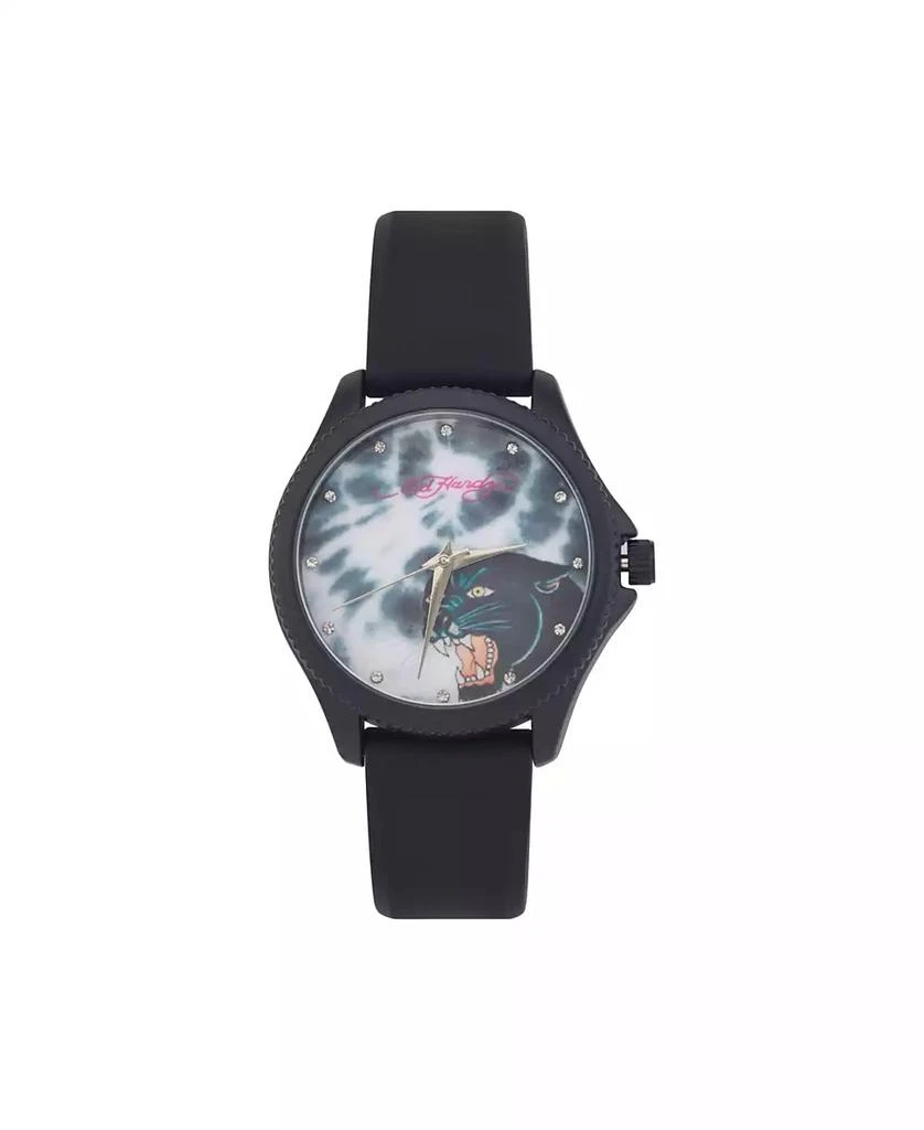 Ed Hardy Women's Quartz Matte Black Silicone Strap Analog Watch 1