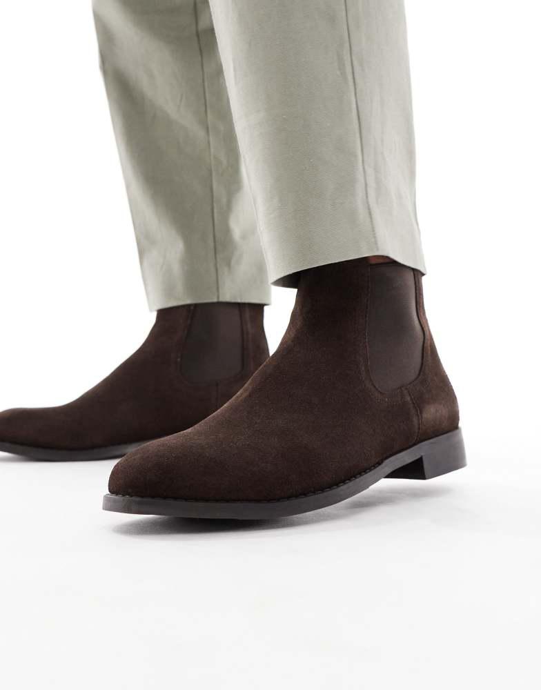 ASOS ASOS DESIGN chelsea boots in brown suede