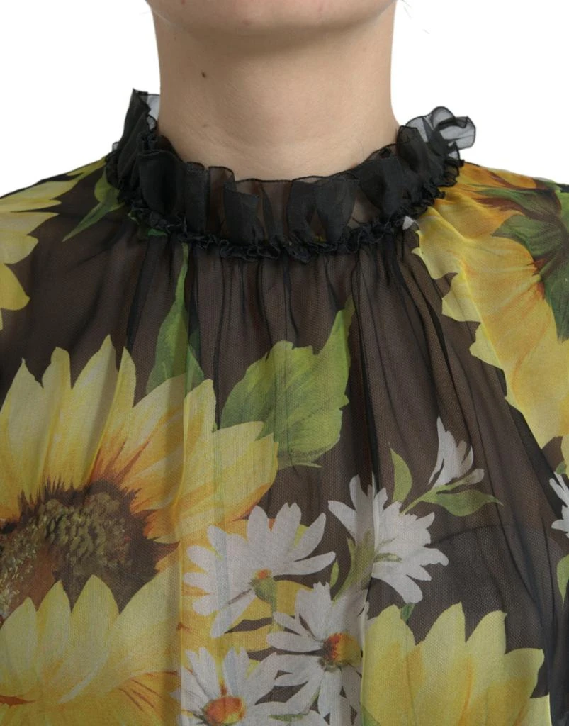 Dolce & Gabbana Elegant Sunflower Silk Maxi Women's Dress 4