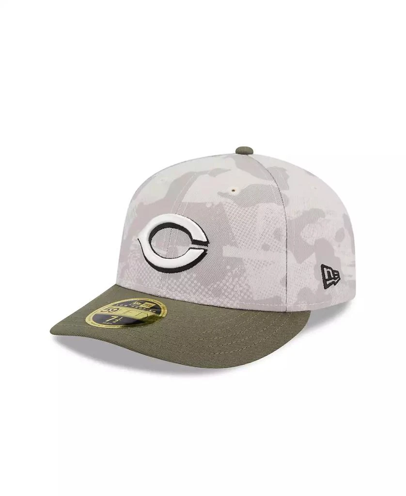 New Era Men's Light Beige/Olive Cincinnati Reds 2025 Armed Forces Day Low Profile 59FIFTY Fitted Hat 1