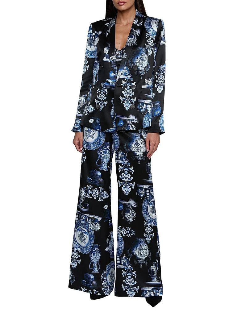 L'Agence Colin Graphic Silk Double-Breasted Blazer 2