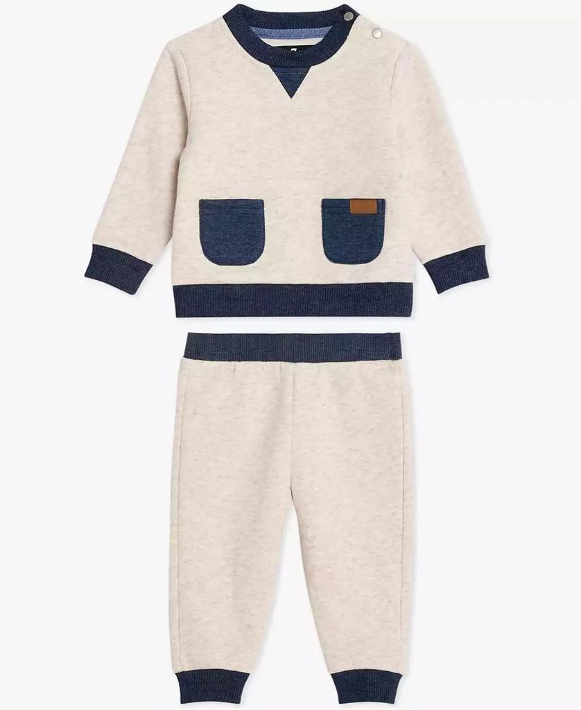7 For All Mankind Baby Boys 2-Piece Long Sleeve Sweatshirt and Pants Set 1