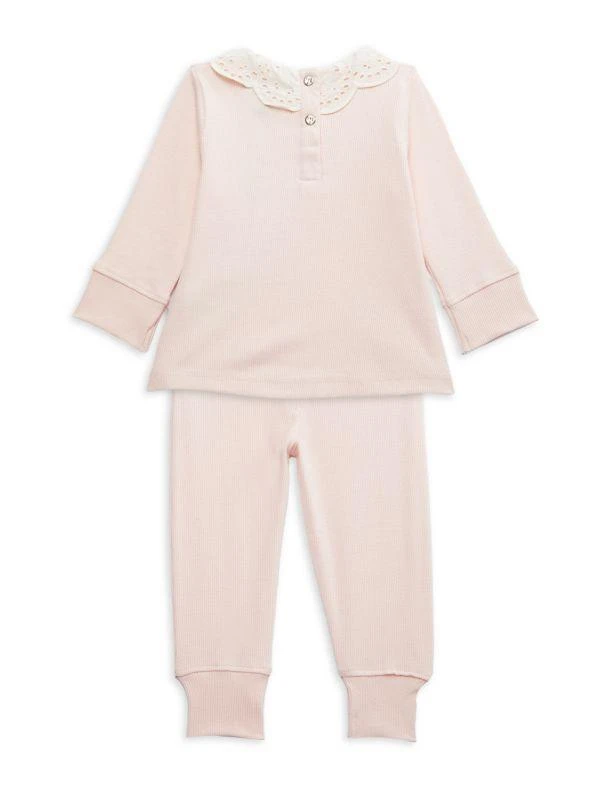 7 For All Mankind Baby Girl's 2-Piece Ribbed Top & Joggers Set 2