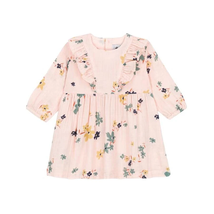 PETIT BATEAU Kids Long Sleeve Floral Dress 1
