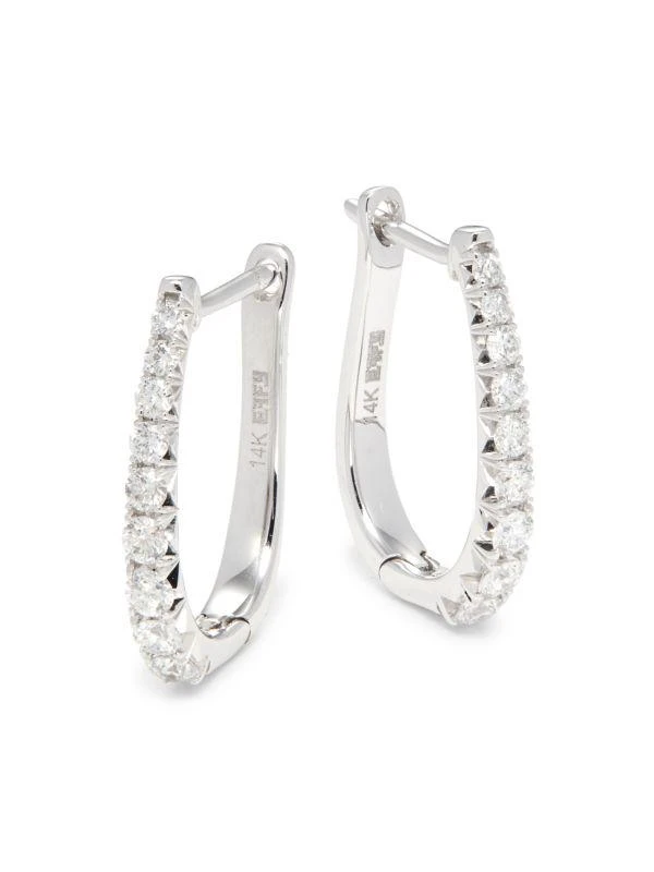 Effy 14K White Gold
0.49 TCW Diamond Huggie Earrings 1