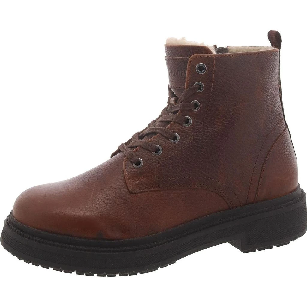 Steve Madden Denalii Mens Leather Faux Fur Lined Combat & Lace-Up Boots 1