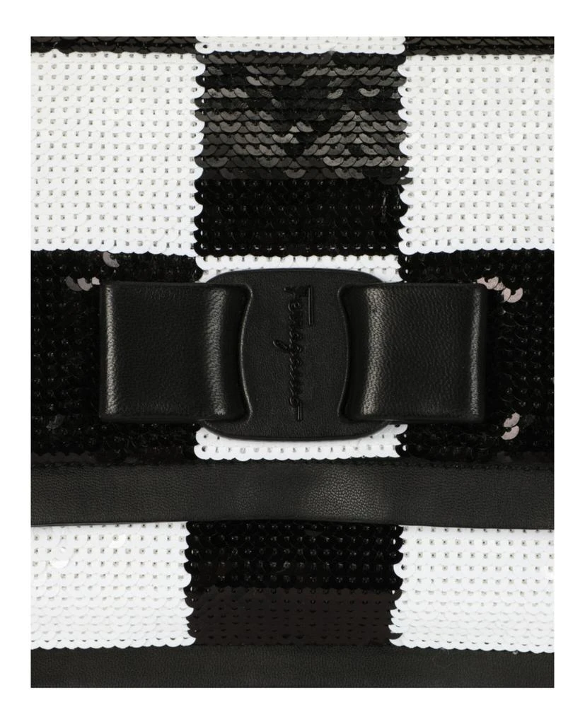 Salvatore Ferragamo Checkered Sequin Shoulder Bag 3