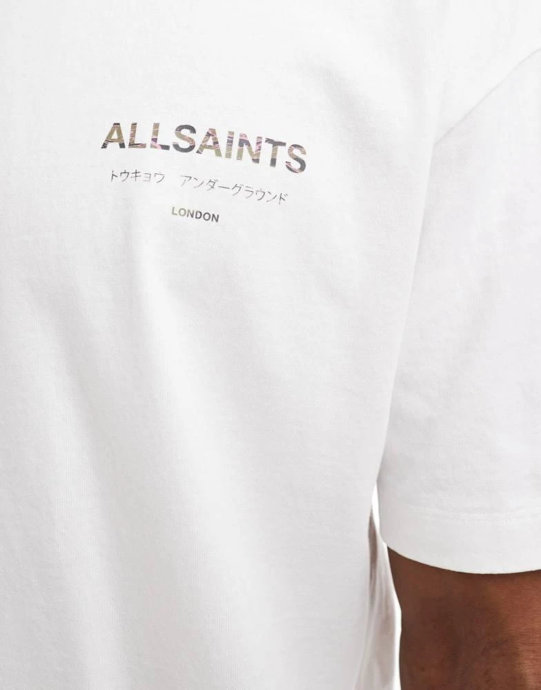 ALL SAINTS AllSaints Underground oversized t-shirt in white camo 4