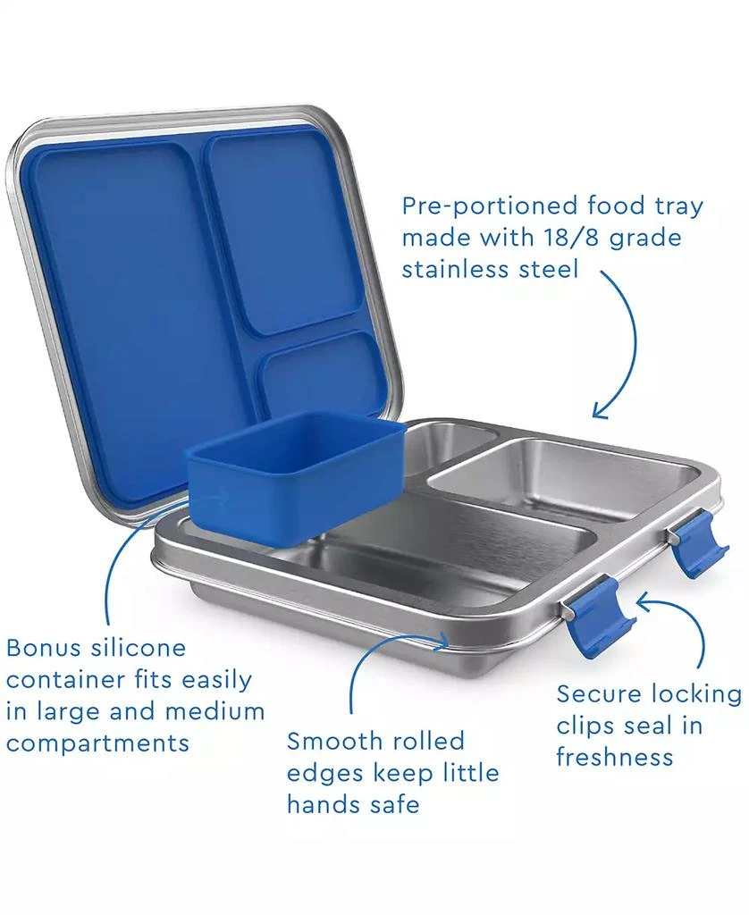 Bentgo Kids Stainless Steel Leak-Resistant Lunch Box (Blue) 3