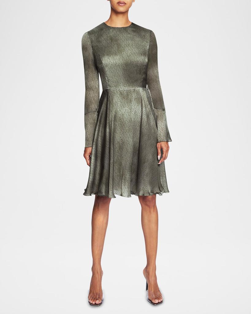 Santorelli Roni Dotted-Print Chiffon Dress
