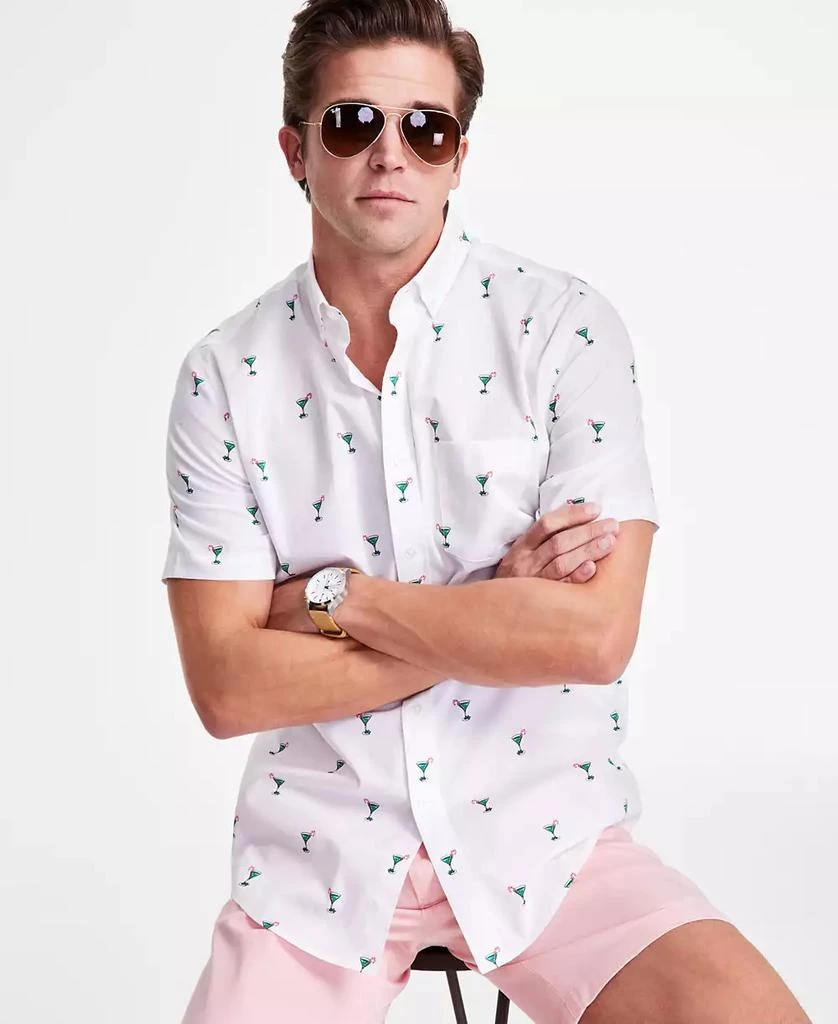 Club Room Men's Cotton Poplin Printed Short-Sleeve Shirt, Exclusively at Macy's 4
