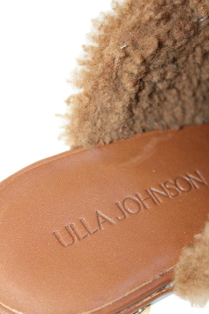 Ulla Johnson Womens Block Heel Shearling Lined Studded Mules Brown 5