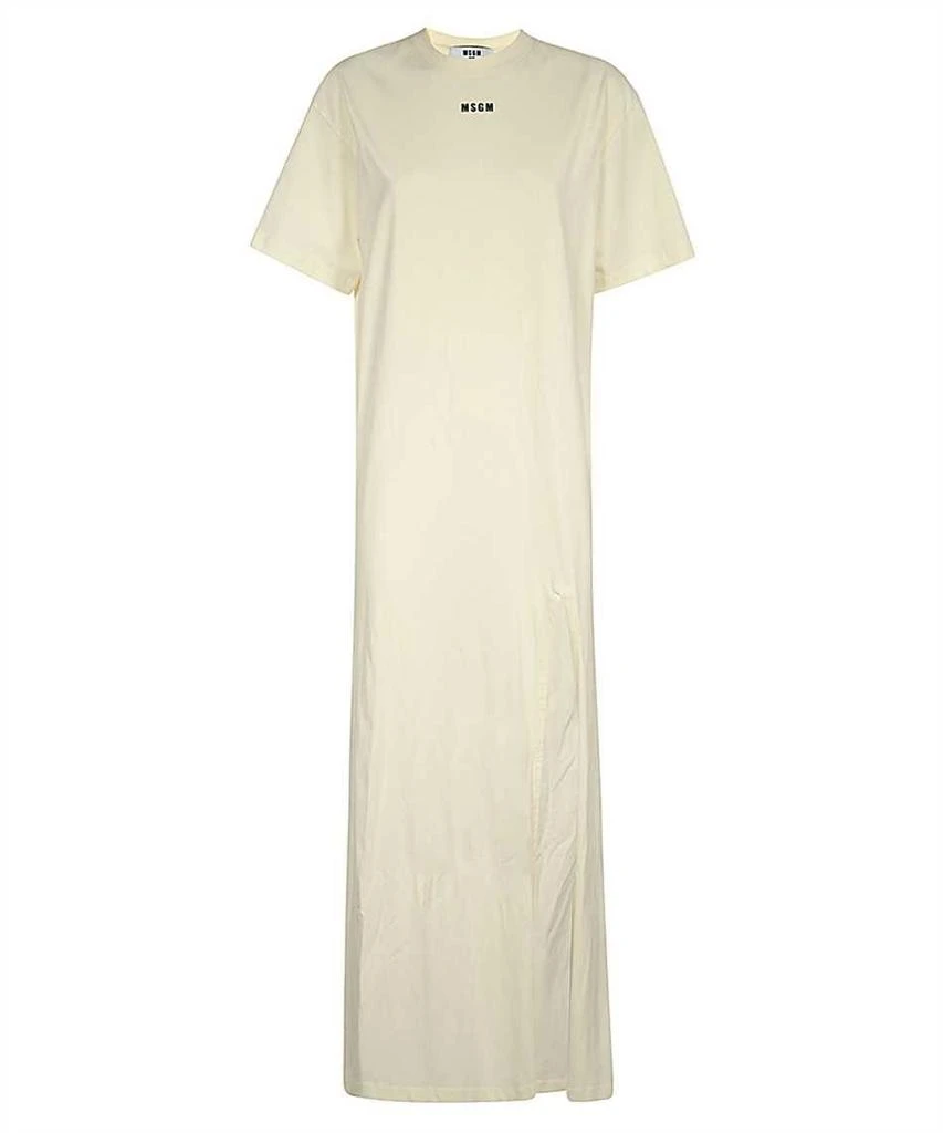 MSGM MSGM Logo-Printed Side-Slit T-Shirt Dress