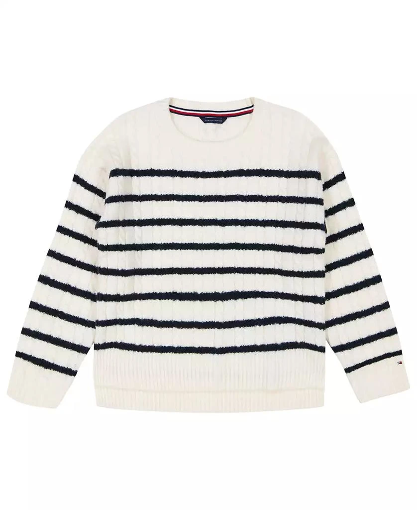 Tommy Hilfiger Big Girls Stripe Cable Sweater 1