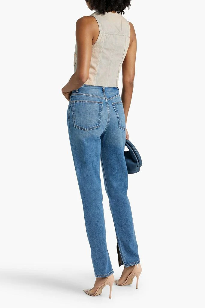 Re/Done Cropped faded denim vest 3