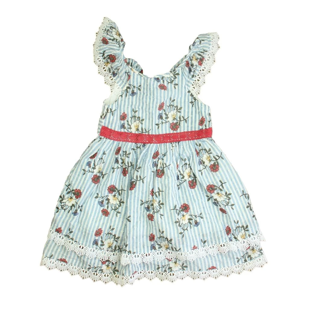 Pippa & Julie Girls Blue | White | Pink Dress 1
