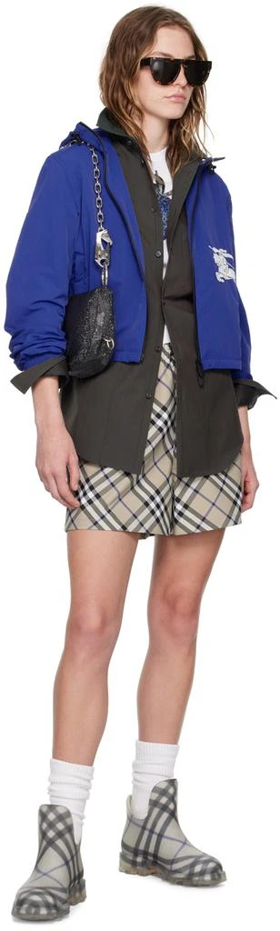 Burberry Gray Check Rubber Marsh Low Rain Boots 5