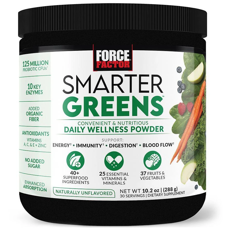 Force Factor Smarter Greens Daily Wellness Powder Unflavored 1