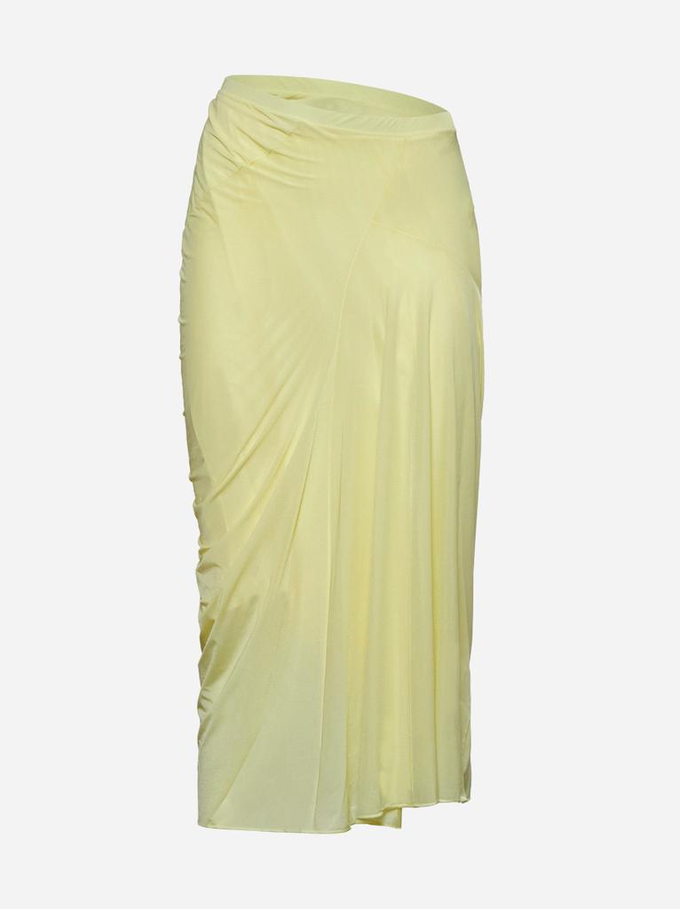 Dries Van Noten Yellow draped midi skirt