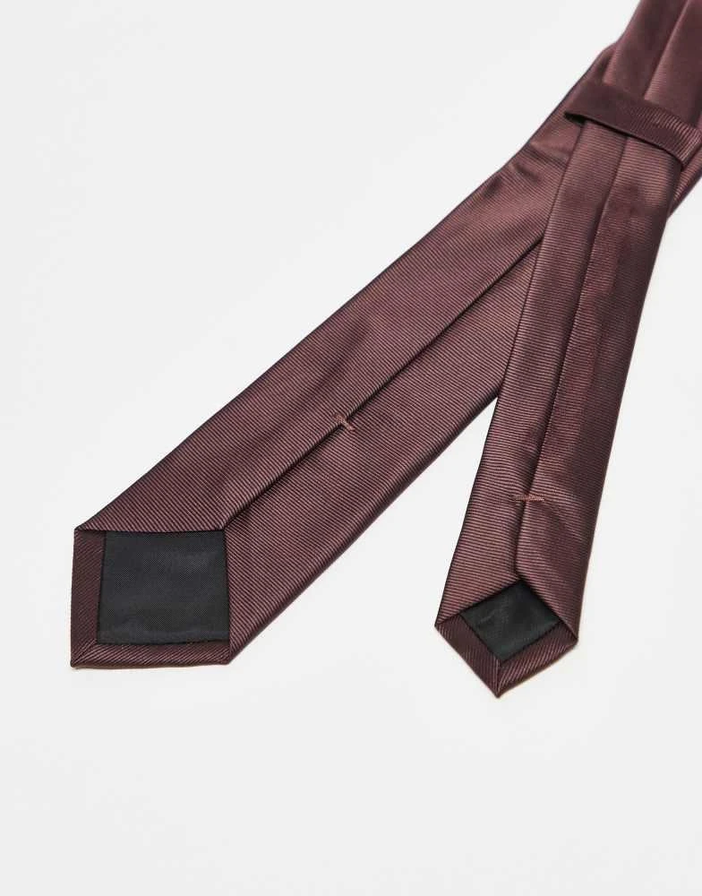 ASOS ASOS DESIGN tie and pocket square in merlot 3