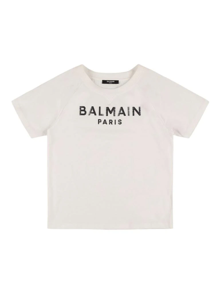 Balmain Cotton Jersey T-shirt W/ Logo 1