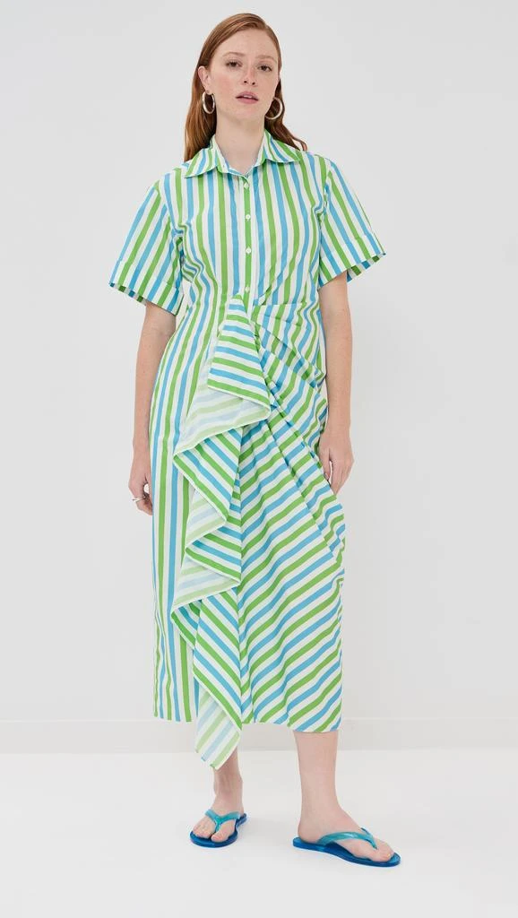 Rosie Assoulin Gathered Ruffle Shirt Dress 4
